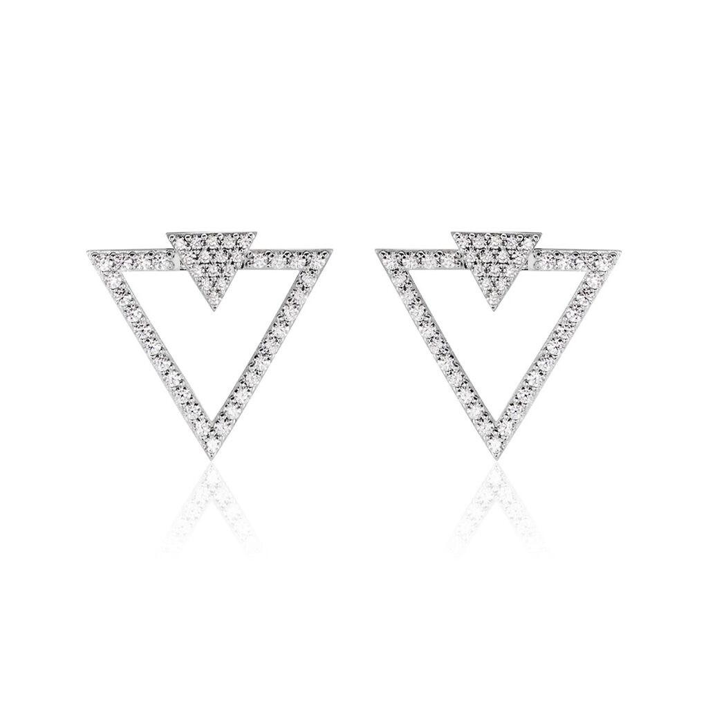 Boucles D'oreilles Pendantes Sauge Argent Blanc Oxyde - Boucles d'oreilles pendantes Femme | Histoire d’Or