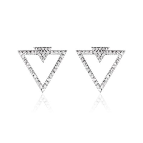 Boucles D'oreilles Pendantes Sauge Argent Blanc Oxyde - Boucles d'oreilles pendantes Femme | Histoire d’Or