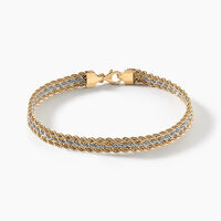 Bracelet Jerry Maille Corde 3 Rangs Or Bicolore