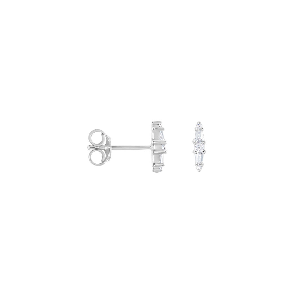 Boucles D'oreilles Puces Adriaan Argent Blanc Oxyde De Zirconium - Boucles d'oreilles fantaisie Femme | Histoire d’Or