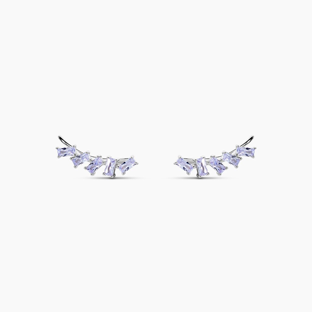 Boucles D'oreilles Grimpantes Adonia Argent Blanc Oxyde Bleu - Boucles d'oreilles fantaisie Femme | Histoire d&rsquo;Or