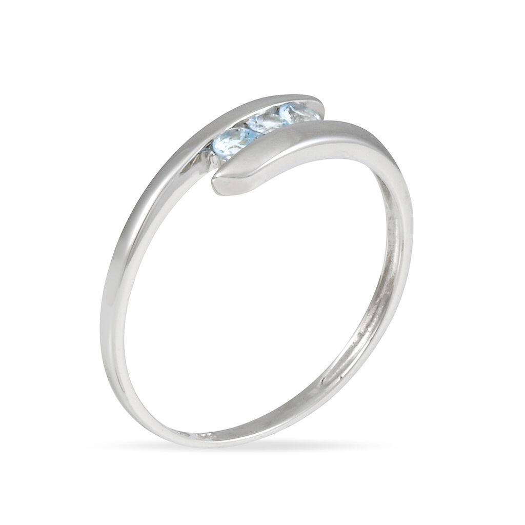 Bague Sally Or Blanc Topaze - Bagues avec pierre Femme | Histoire d’Or