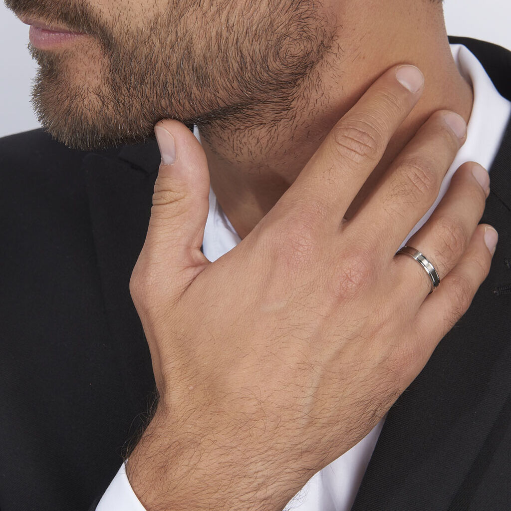 Alliance Mat Et Brillant Ruban Plat Palladium Blanc - Alliances Homme | Histoire d’Or