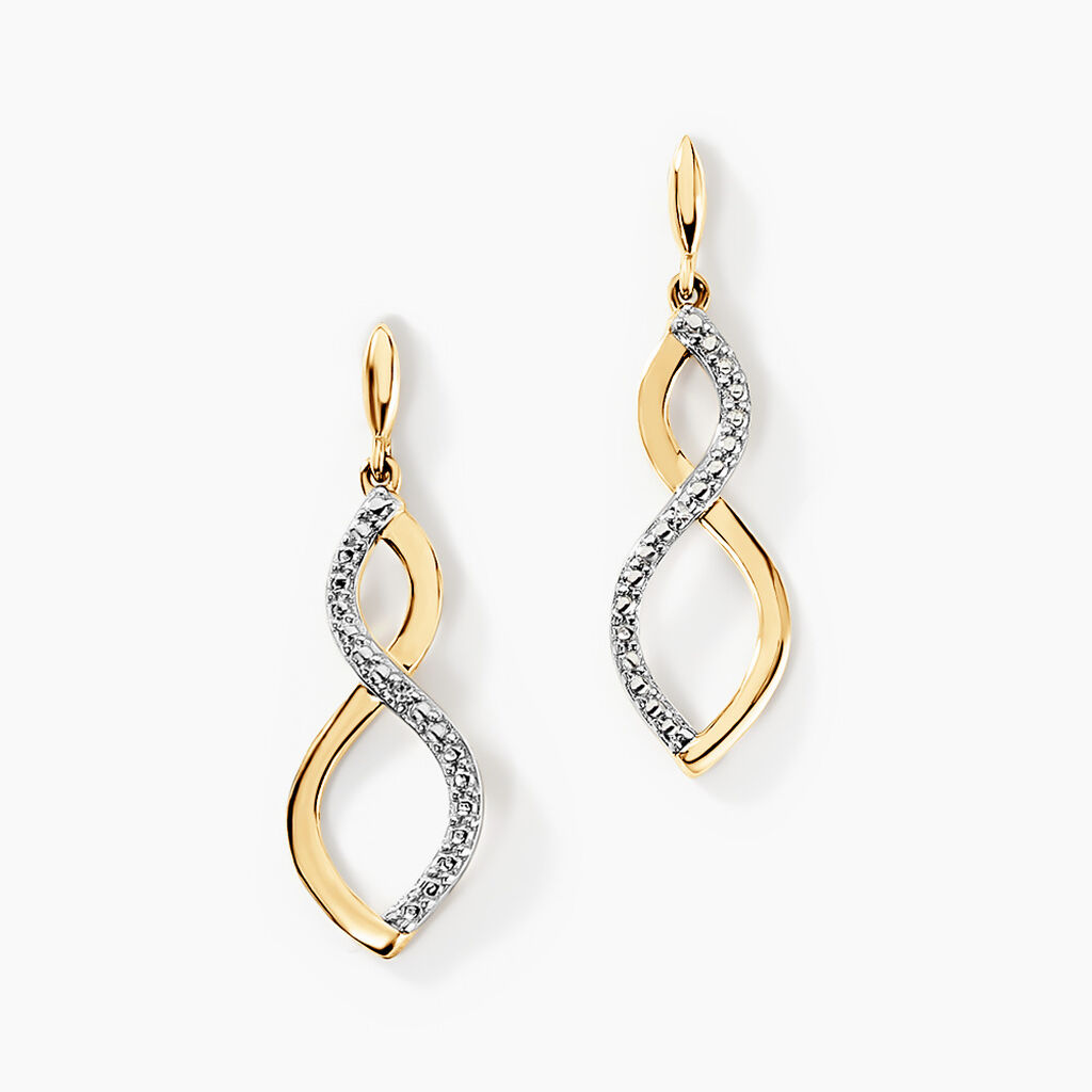 Boucles D'oreilles Pendantes Taimi Or Jaune Diamant - Boucles d'oreilles pendantes Femme | Histoire d&rsquo;Or