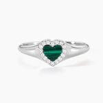 Bague Serment D'Argent Malachite Oxyde De Zirconium - Bagues solitaires Femme | Histoire d&rsquo;Or