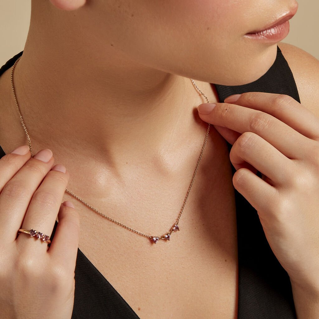 Collier Poésie Rosée Plaque Or Jaune Oxyde De Zirconium - Colliers Femme | Histoire d’Or