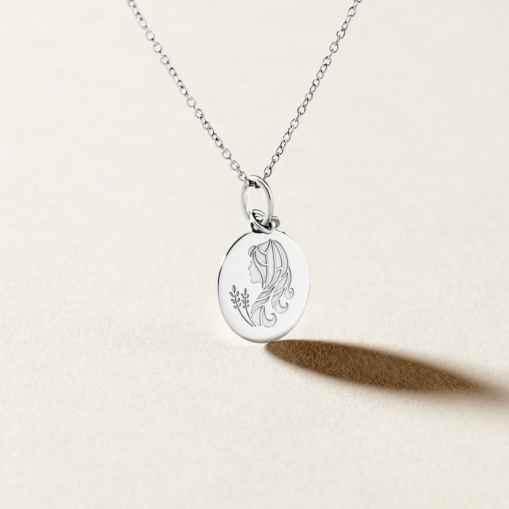 Pendentif Zodiaque Rond Argent Blanc - Pendentifs Communion Famille | Histoire d&rsquo;Or