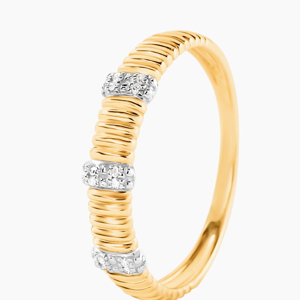 Bague Bold Or Jaune Diamant - Bagues avec pierre Femme | Histoire d’Or