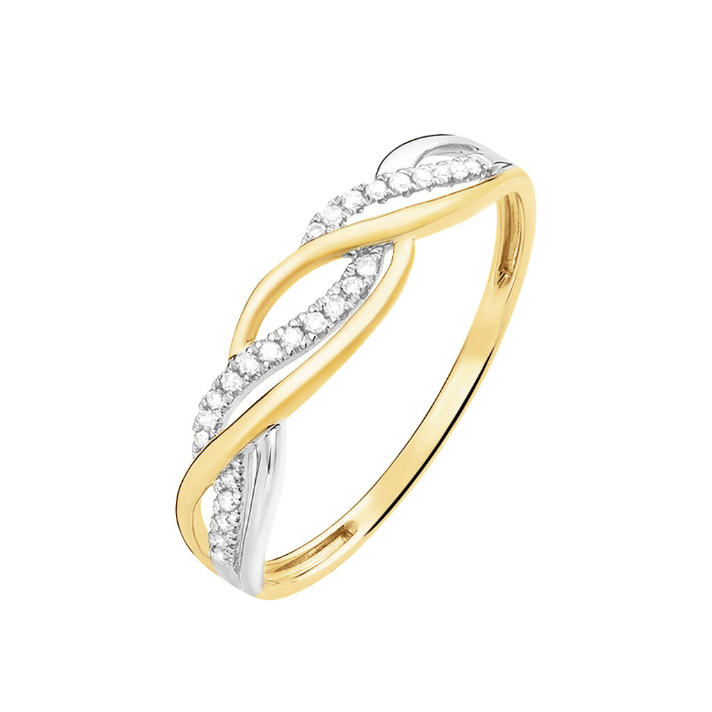 Bague Romane Or Jaune Diamant - Bagues avec pierre Femme | Histoire d’Or