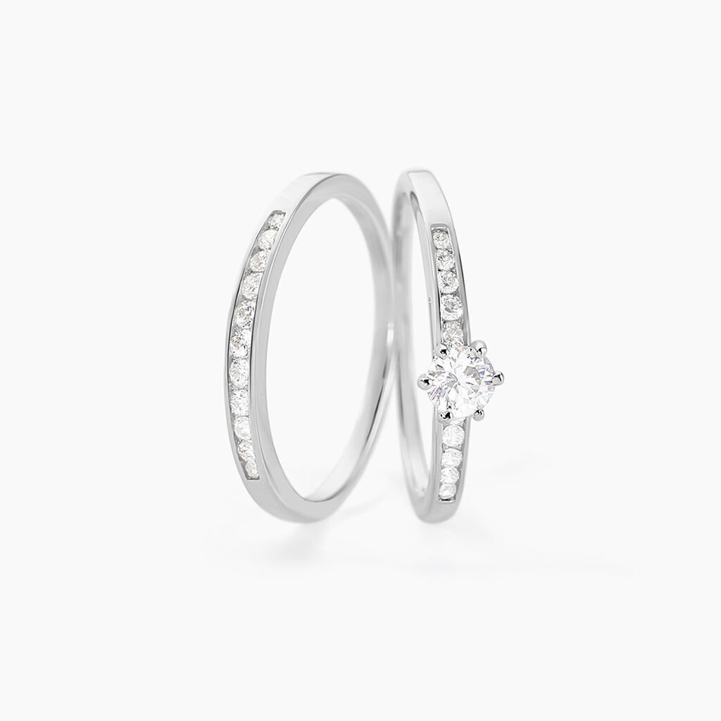 Bague Solitaire Maella Argent Blanc Oxyde De Zirconium - Bagues solitaires Femme | Histoire d&rsquo;Or