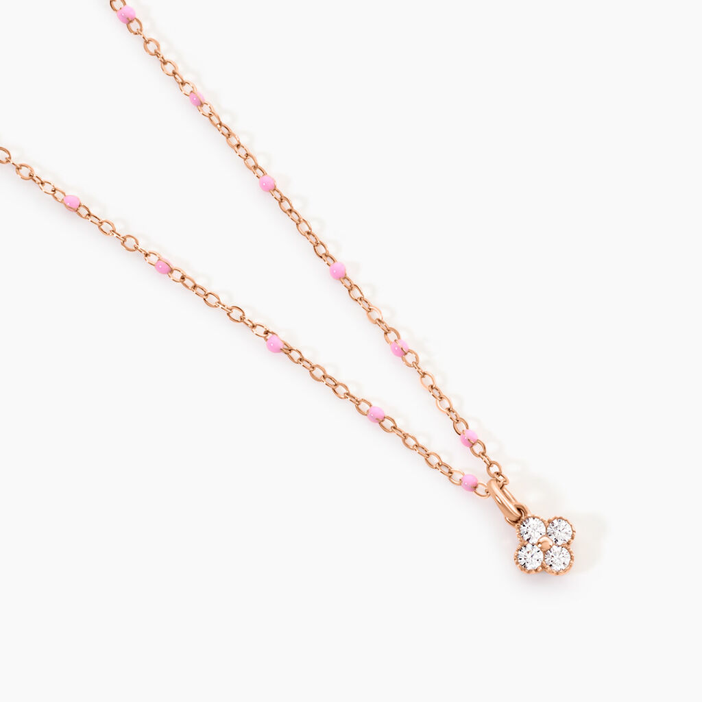 Collier Polka Argent Rose Oxyde De Zirconium - Colliers fantaisie Femme | Histoire d&rsquo;Or