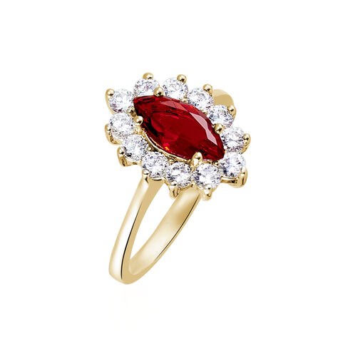 Bague Lisea Plaqué Or Jaune Verre Et Oxyde De Zirconium - Bagues solitaires Femme | Histoire d’Or