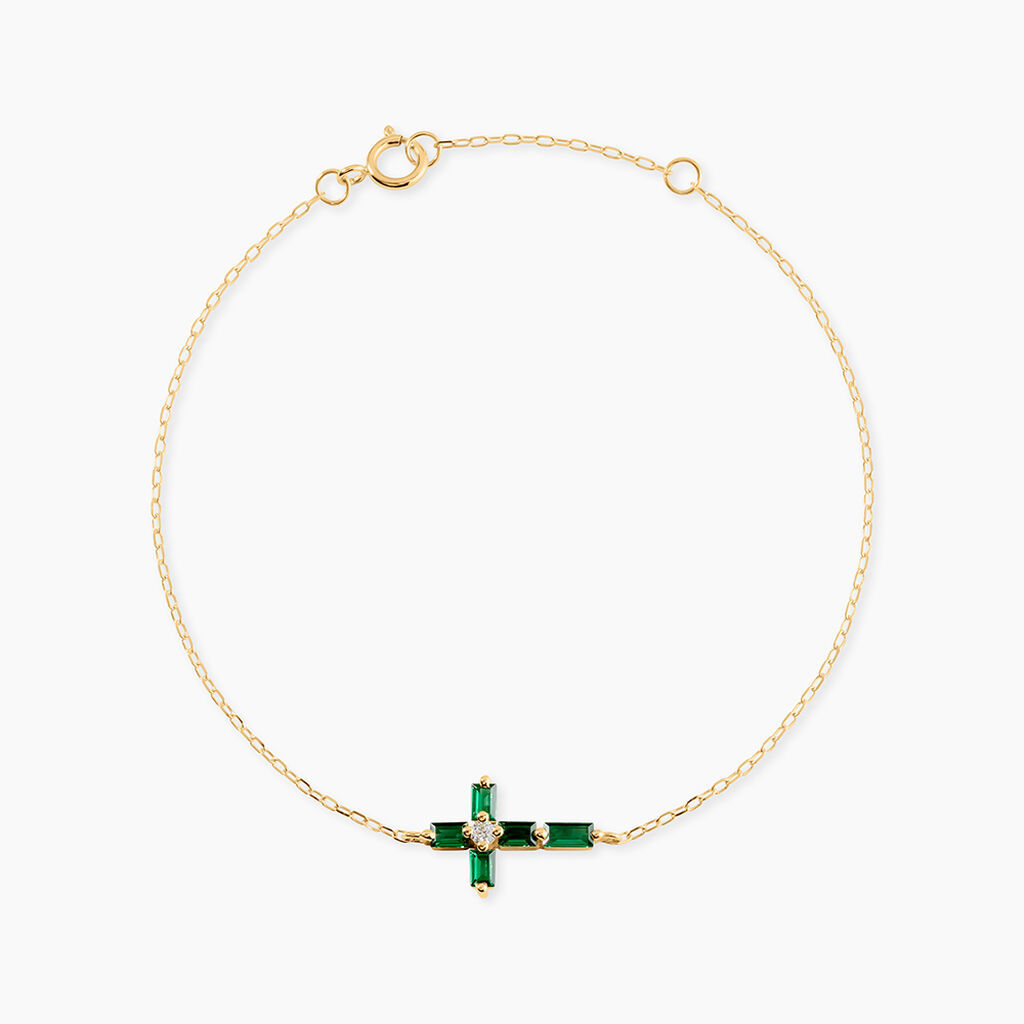 Bracelet Badr Or Jaune Oxyde De Zirconium - Bracelets Communion Femme | Histoire d&rsquo;Or