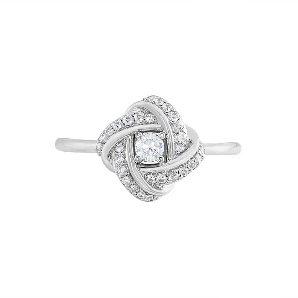 Bague Anasthase Argent Blanc Oxyde De Zirconium - Bagues solitaires Femme | Histoire d&rsquo;Or