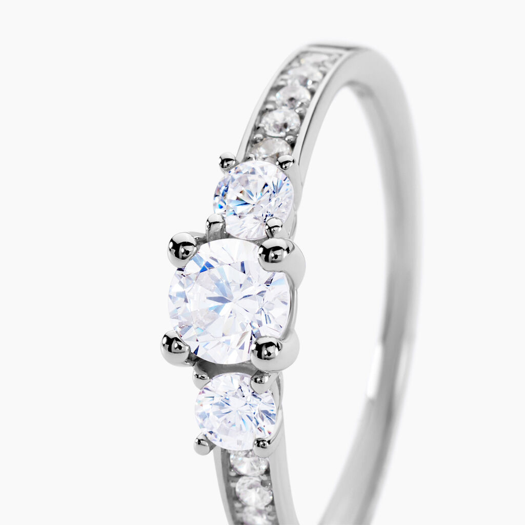 Bague Marie-angelina Argent Blanc Oxyde De Zirconium - Bagues avec pierre Femme | Histoire d&rsquo;Or