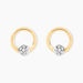 Boucles D'oreilles Puces Gisa Jaune Diamant Blanc - Clous d'oreilles Femme | Histoire d’Or