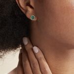 Boucles D'oreilles Puces Florica Or Jaune Malachite - Clous d'oreilles Femme | Histoire d&rsquo;Or