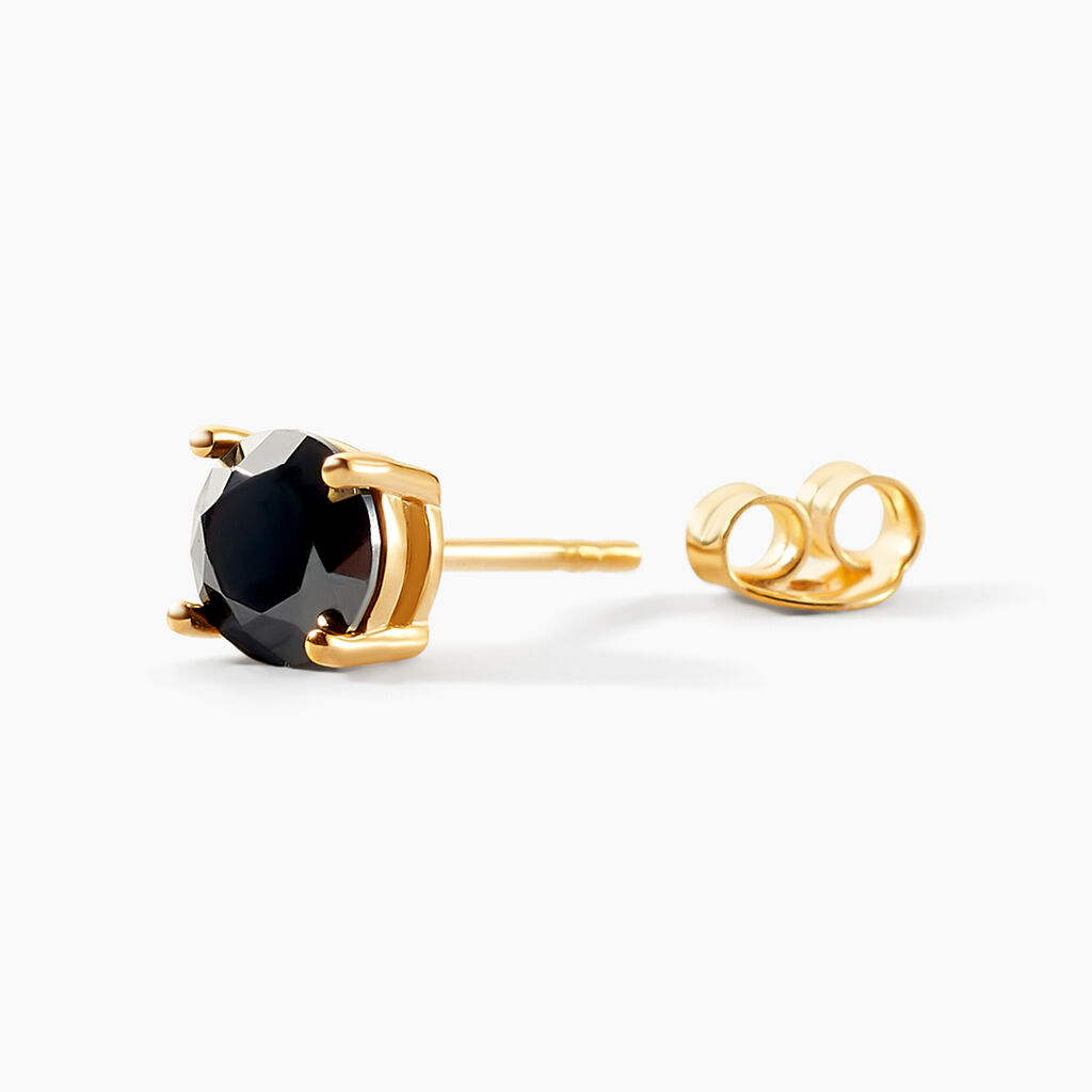 Boucle D'oreille Puce Unitaire Adam Plaqué Or Jaune Oxyde De Zirconium - Boucles d'oreilles fantaisie Homme | Histoire d’Or