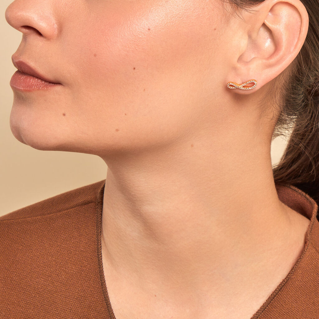 Boucles D'oreilles Puces Marlie Plaqué Or Jaune Oxyde De Zirconium - Nouveautés Femme | Histoire d’Or