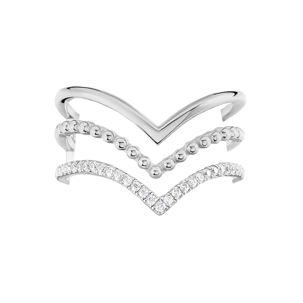 Bague Irina Argent Blanc Oxyde De Zirconium - Bagues avec pierre Femme | Histoire d’Or