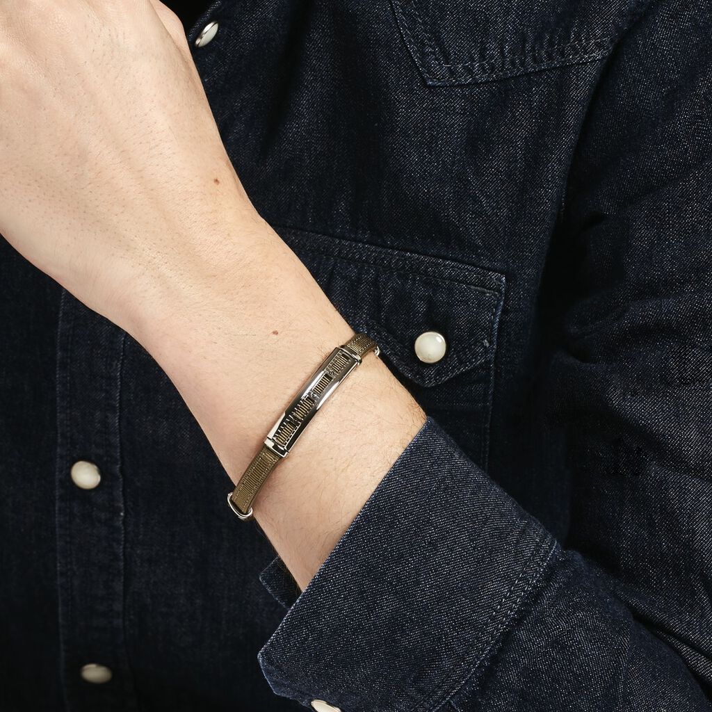 Bracelet Jourdan Kos Acier Blanc - Bracelets Homme | Histoire d’Or