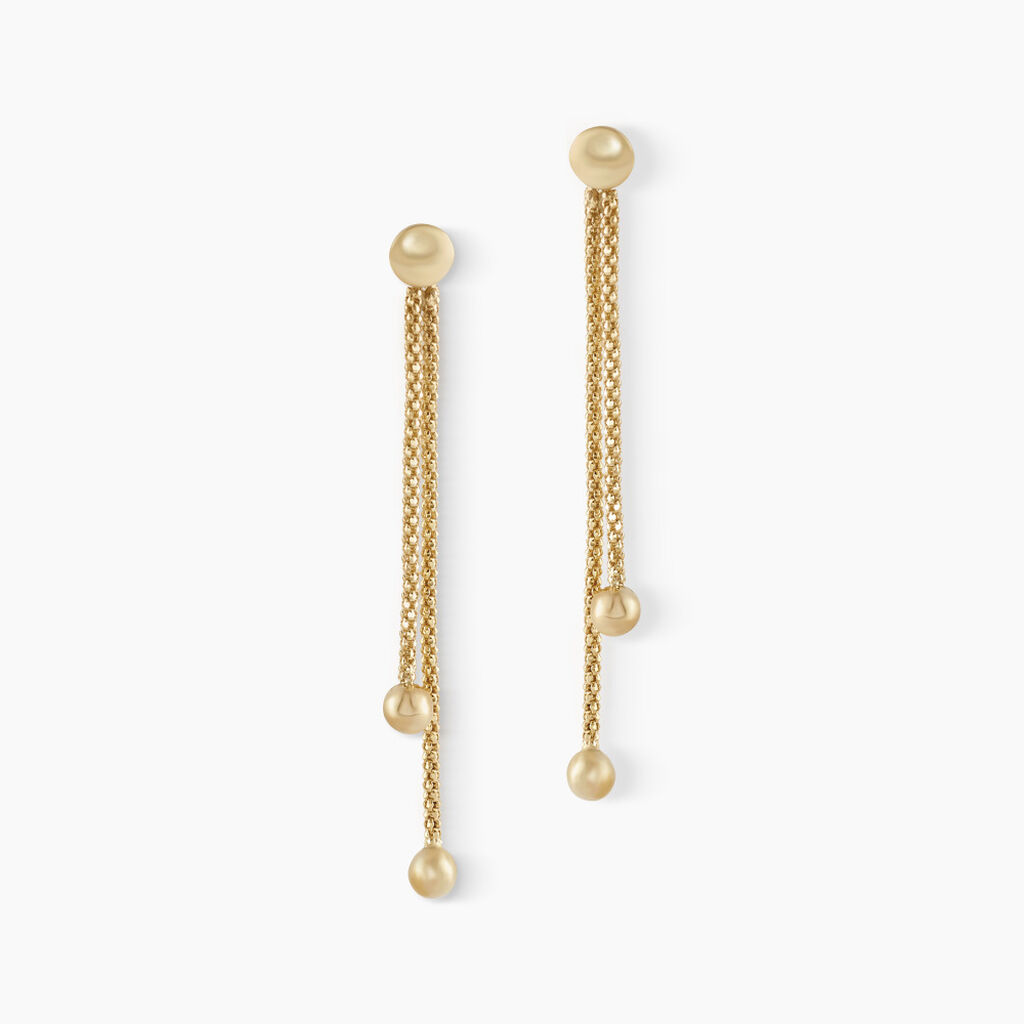 Boucles D'oreilles Pendantes Assiba Or Jaune - Boucles d'oreilles pendantes Femme | Histoire d&rsquo;Or