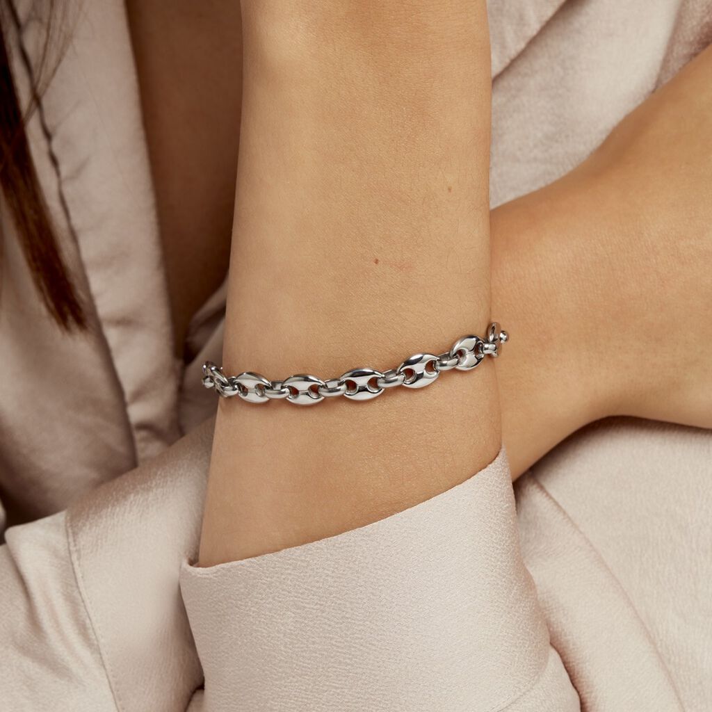 Bracelet Cadia Acier Blanc - Bracelets chaîne Homme | Histoire d’Or