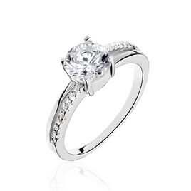 Bague Solitaire Poseidon Argent Blanc Oxyde De Zirconium - Bagues solitaires Femme | Histoire d’Or