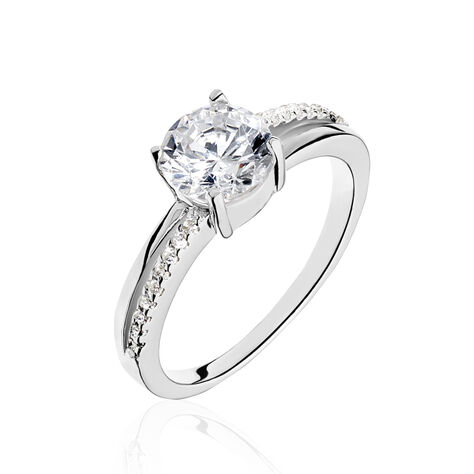 Bague Solitaire Poseidon Argent Blanc Oxyde De Zirconium - Bagues solitaires Femme | Histoire d’Or