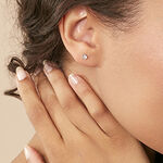 Boucles D'oreilles Puces Laena Argent Blanc Oxyde De Zirconium - Boucles d'oreilles fantaisie Femme | Histoire d&rsquo;Or