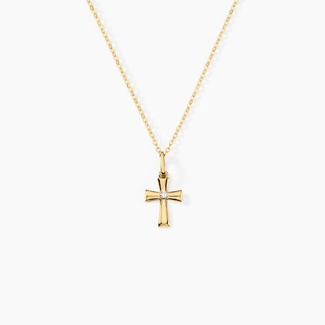 Collier Cobeia Or Jaune Oxyde De Zirconium - Colliers Croix Femme | Histoire d’Or