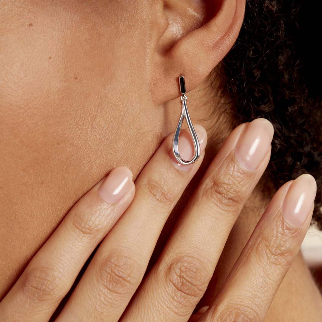 Boucles D'oreilles Pendantes Sila Argent Blanc - Boucles d'oreilles fantaisie Femme | Histoire d’Or