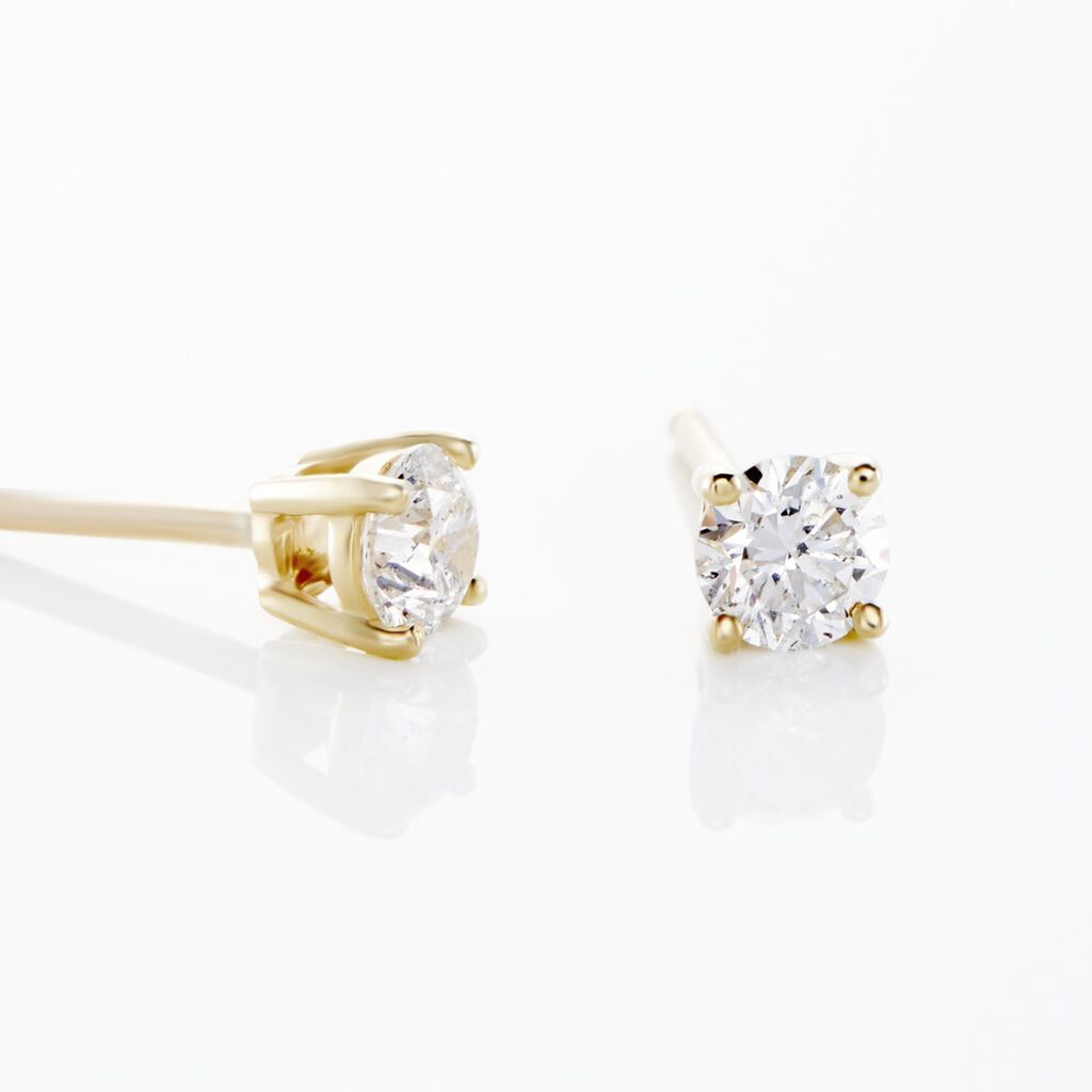 Boucles D'oreilles Puces Aphrodite Or Jaune Diamant - Clous d'oreilles Famille | Histoire d’Or