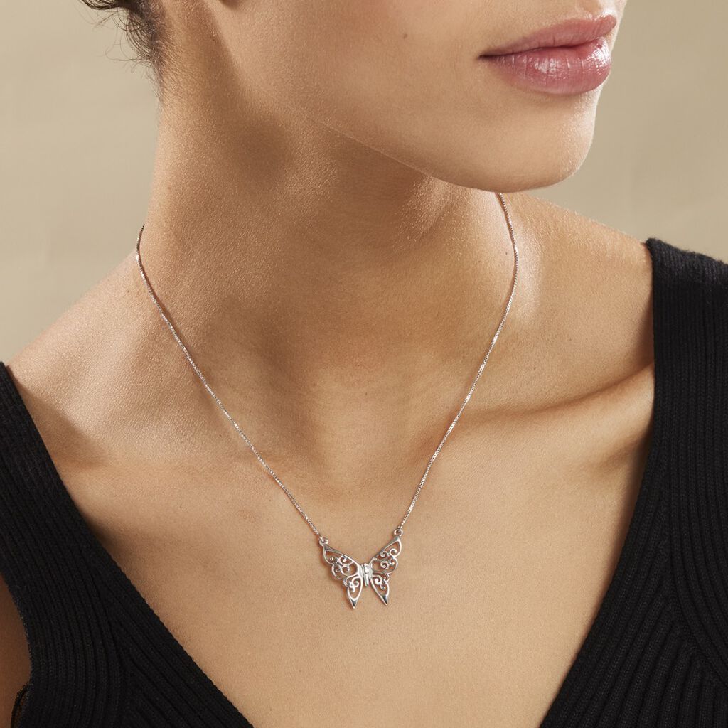 Collier Volantia Argent Blanc - Colliers fantaisie Femme | Histoire d’Or
