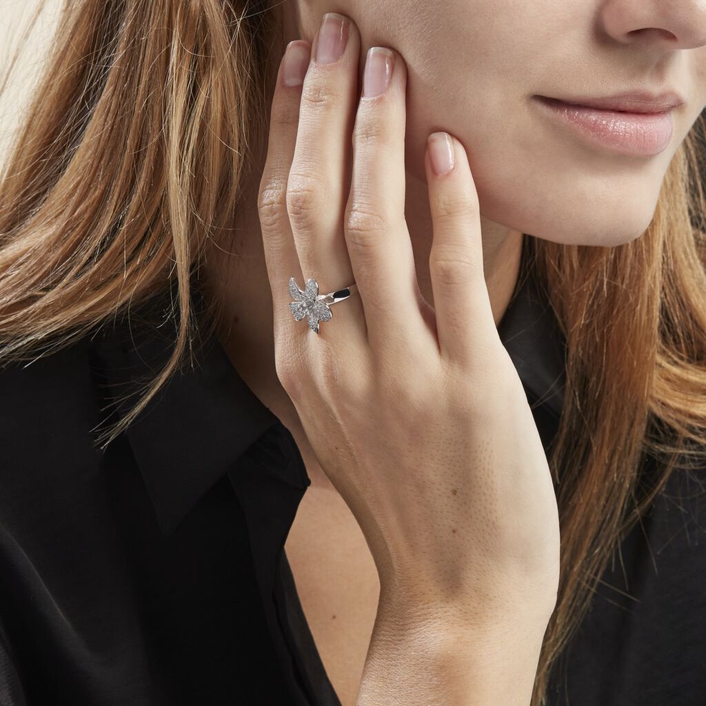 Bague Argent Blanc Catherine Oxydes De Zirconium - Bagues avec pierre Femme | Histoire d’Or