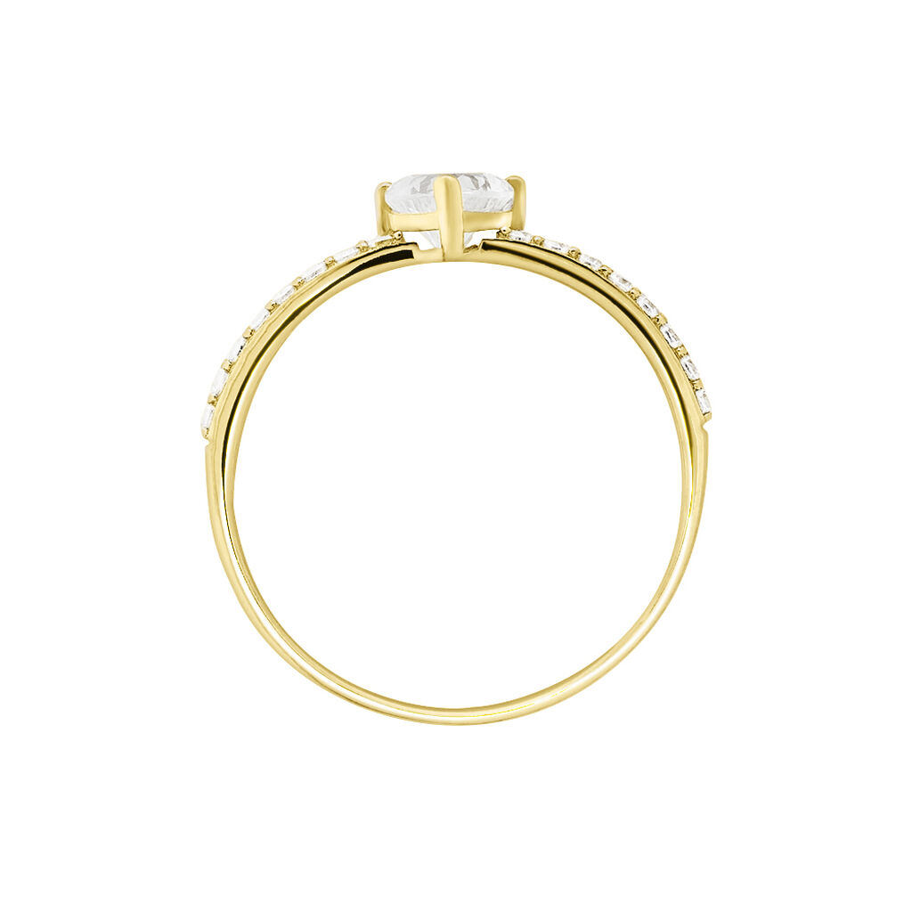 Bague Monelle Or Jaune Oxyde De Zirconium - Bagues solitaires Femme | Histoire d’Or