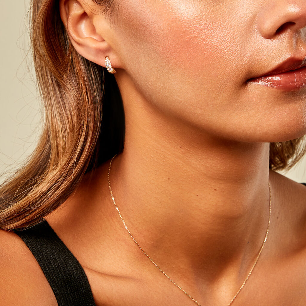 Cr&eacute;oles Victorico Or Jaune Oxyde De Zirconium - Boucles d'oreilles cr&eacute;oles Femme | Histoire d&rsquo;Or