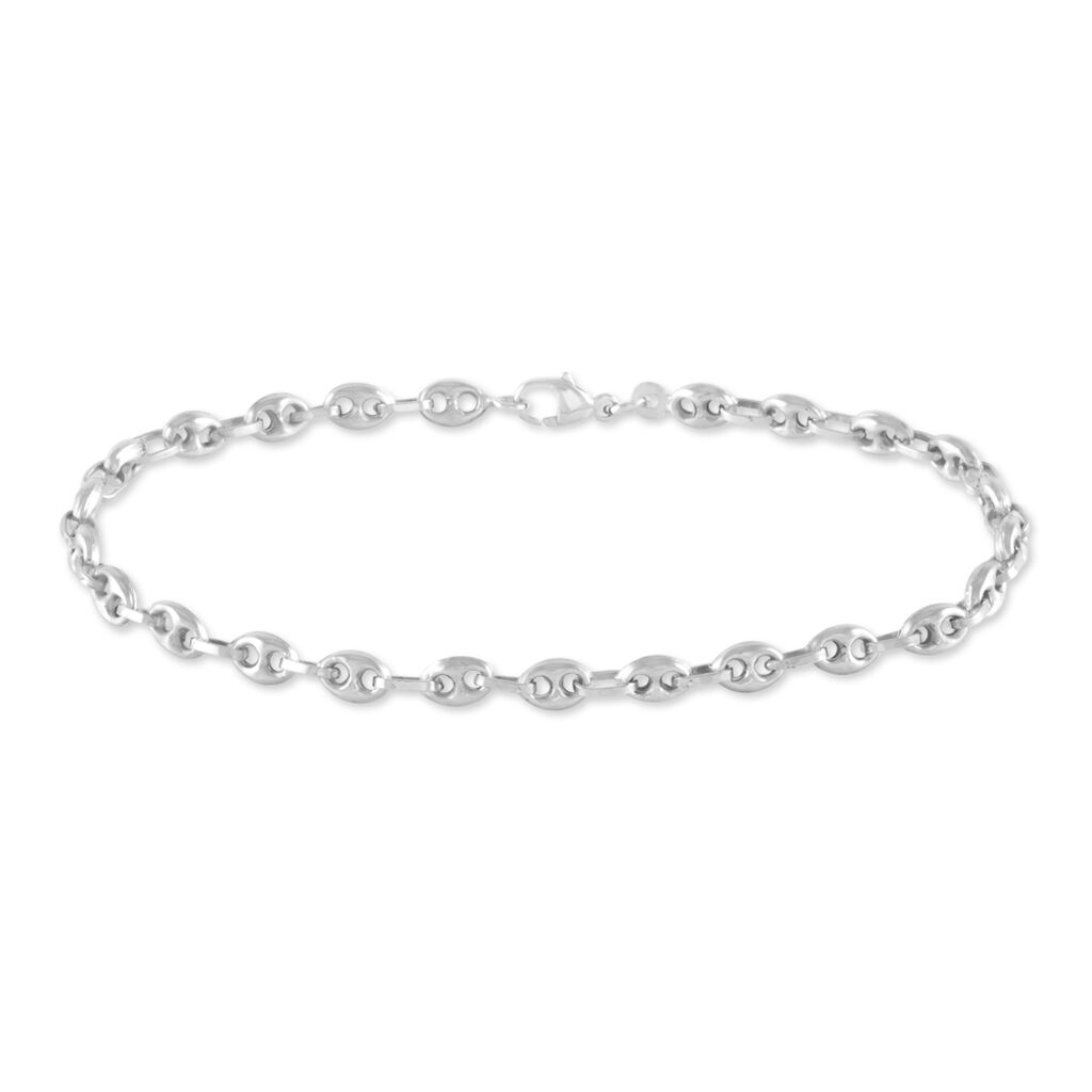 Bracelet Dami Maille Grain De Cafe Or Blanc - Bracelets chaîne Femme | Histoire d’Or