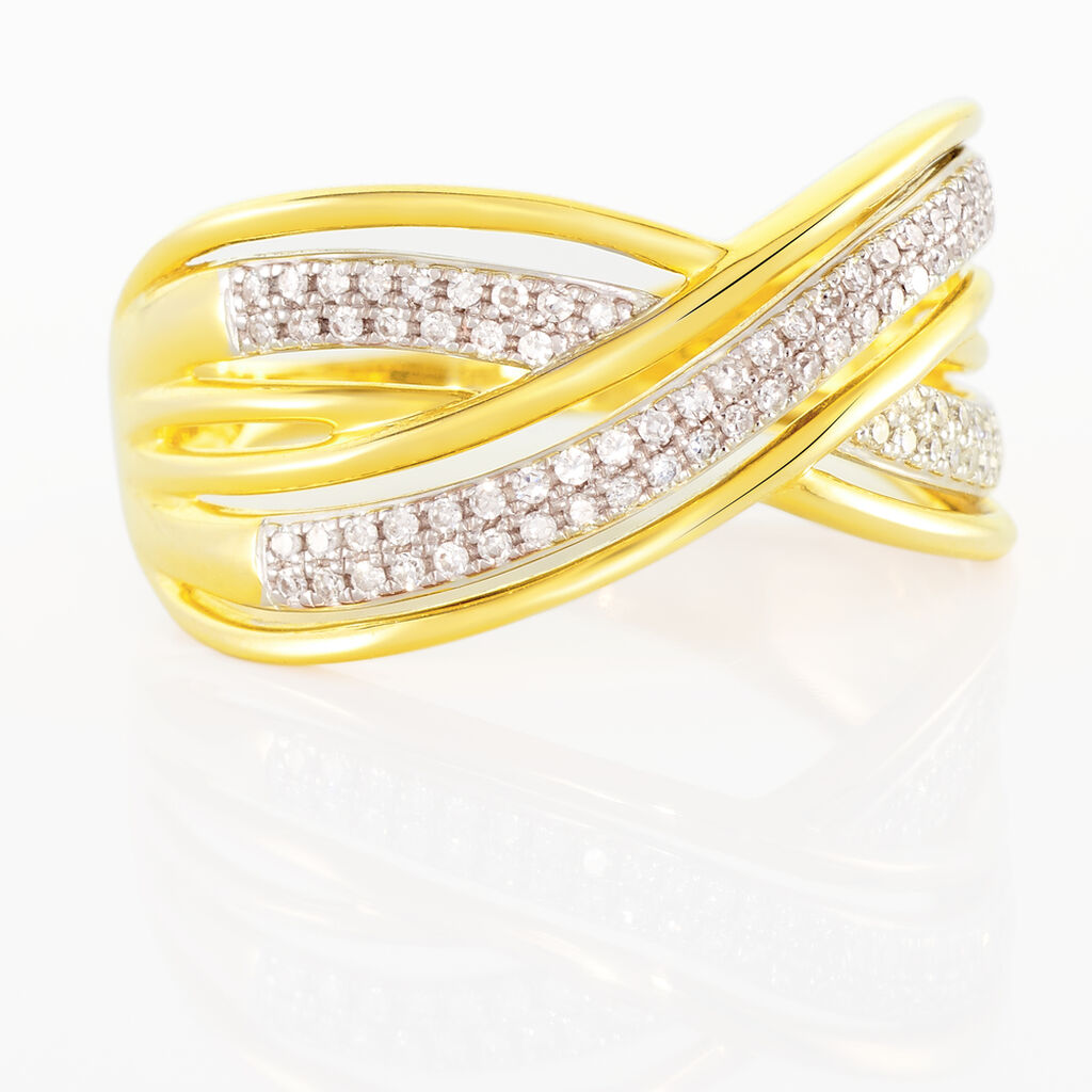Bague Pivoine Or Jaune Diamant - Bagues avec pierre Femme | Histoire d’Or