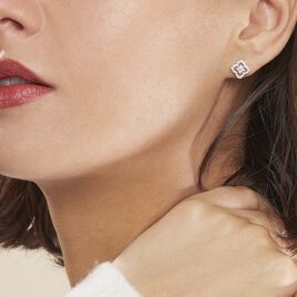 Boucles D'oreilles Puces Abigail Argent Blanc Oxyde De Zirconium - Boucles d'oreilles fantaisie Femme | Histoire d’Or