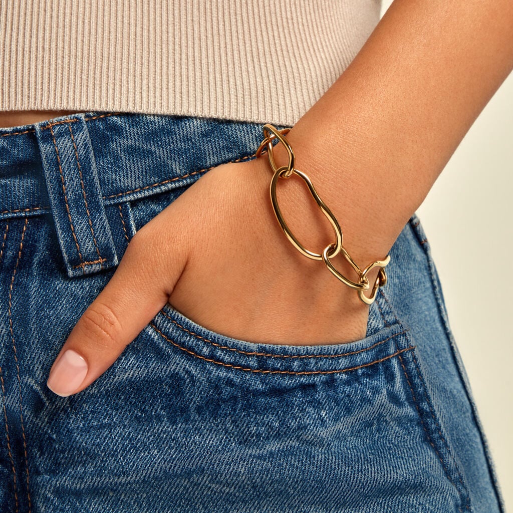 Bracelet Cecilie Acier Jaune - Bijoux sans pierre Femme | Histoire d&rsquo;Or