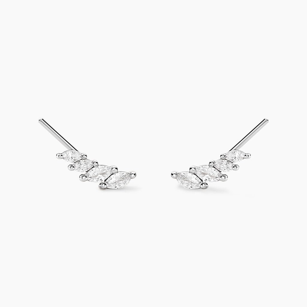 Bijoux D'oreilles Juanie Argent Blanc Oxyde De Zirconium - Boucles d'oreilles fantaisie Femme | Histoire d’Or