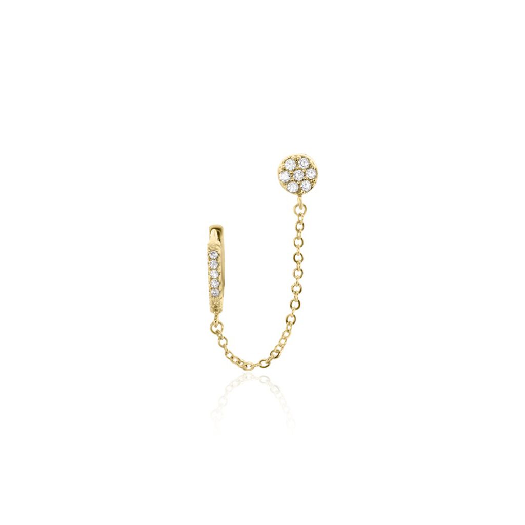 Bijou D'oreille Unitaire Plaqu&eacute; Or Hesmee Oxyde De Zirconium - Boucles d'oreilles fantaisie Femme | Histoire d&rsquo;Or
