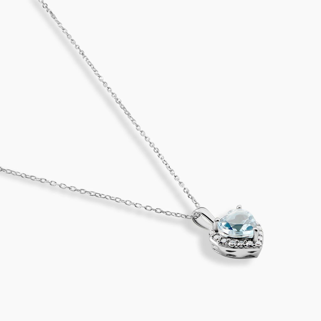 Collier Meliora Or Blanc Topaze Bleu Sky Oxyde De Zirconium - F&ecirc;te des m&egrave;res Femme | Histoire d&rsquo;Or
