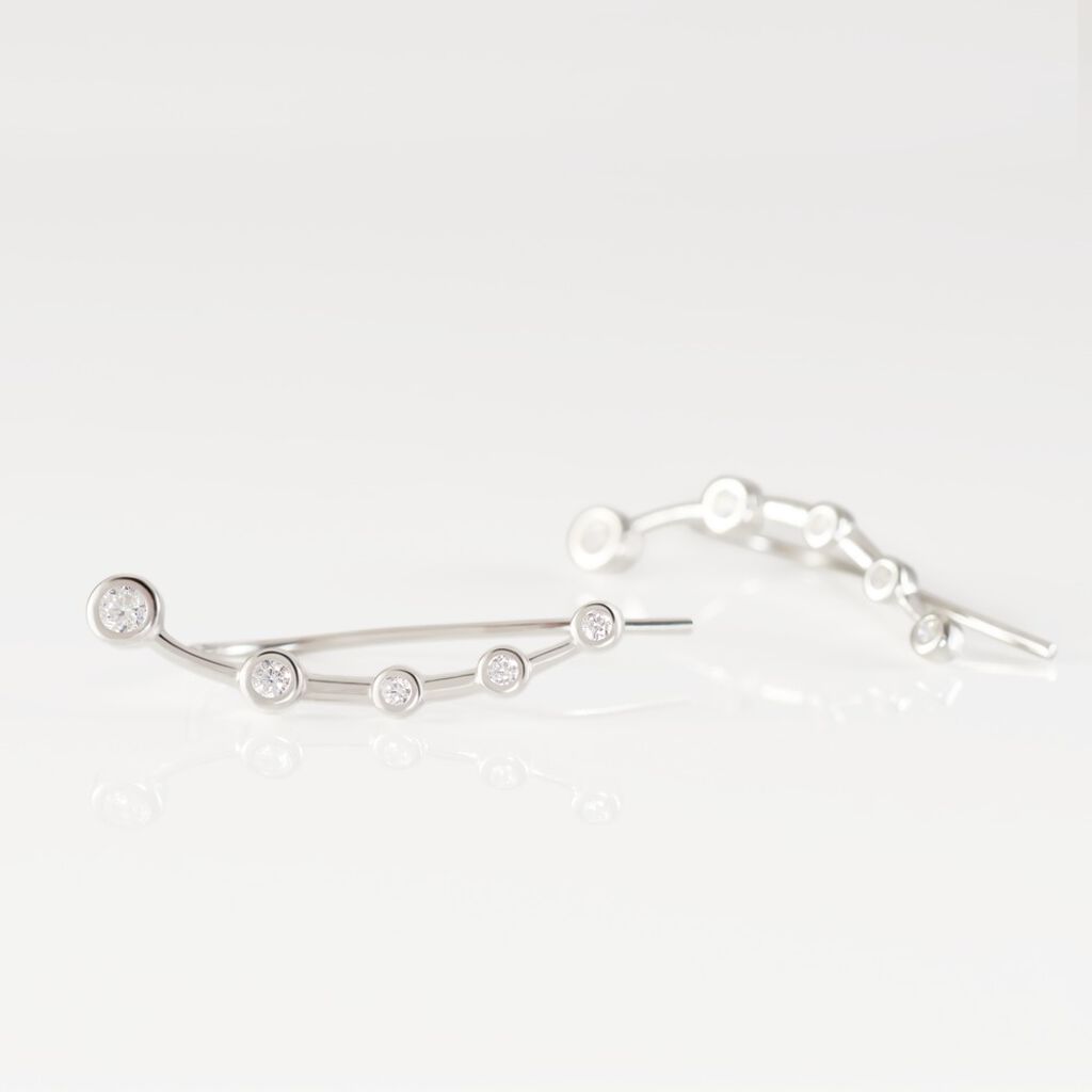 Boucles D'oreilles Grimpantes Cristof Argent Oxyde - Boucles d'oreilles fantaisie Femme | Histoire d&rsquo;Or