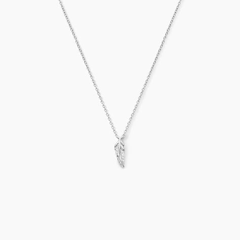 Collier Feath Argent Blanc Oxyde De Zirconium - Colliers fantaisie Femme | Histoire d’Or