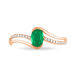 Bague Anja Or Rose Emeraude Et Diamant - Bagues solitaires Femme | Histoire d’Or