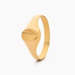 Chevaliere Solarium Or Jaune Ovale Soleil - Chevali&egrave;res Famille | Histoire d&rsquo;Or