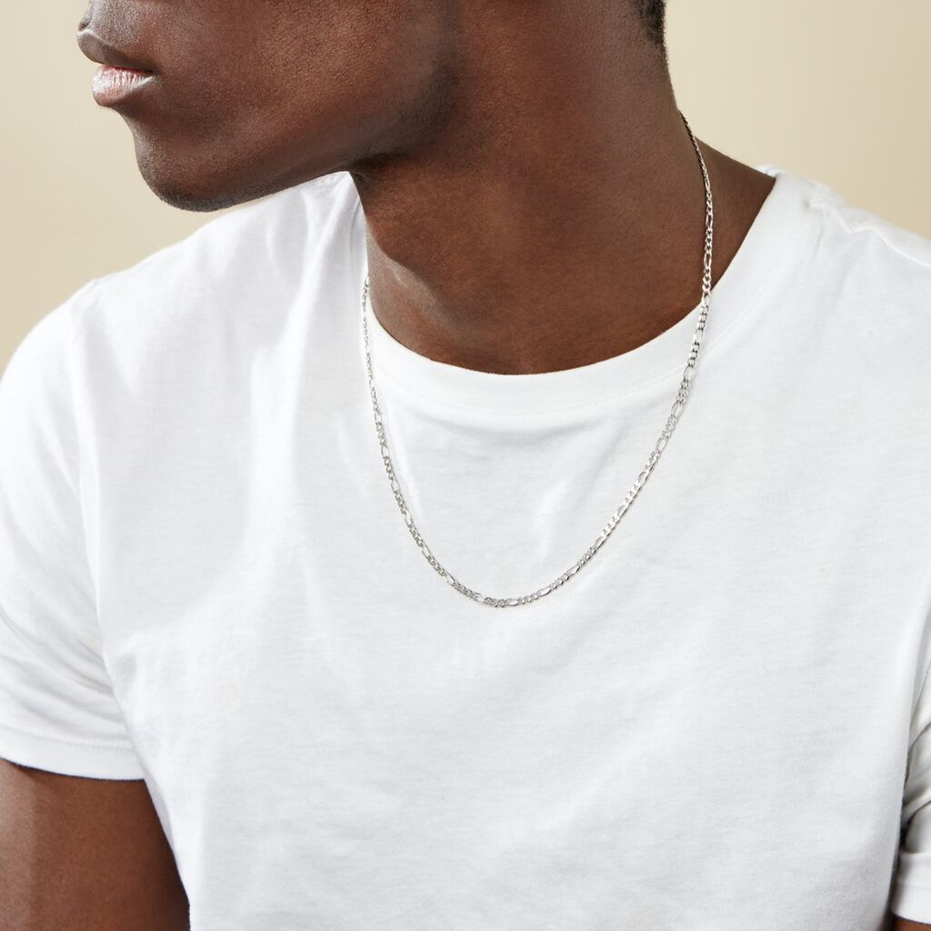 Collier Vivian Argent Blanc - Chaines Homme | Histoire d’Or