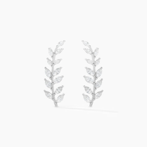 Boucles D'oreilles Grimpantes Sakira Argent Blanc Oxyde De Zirconium - Boucles d'oreilles fantaisie Femme | Histoire d’Or